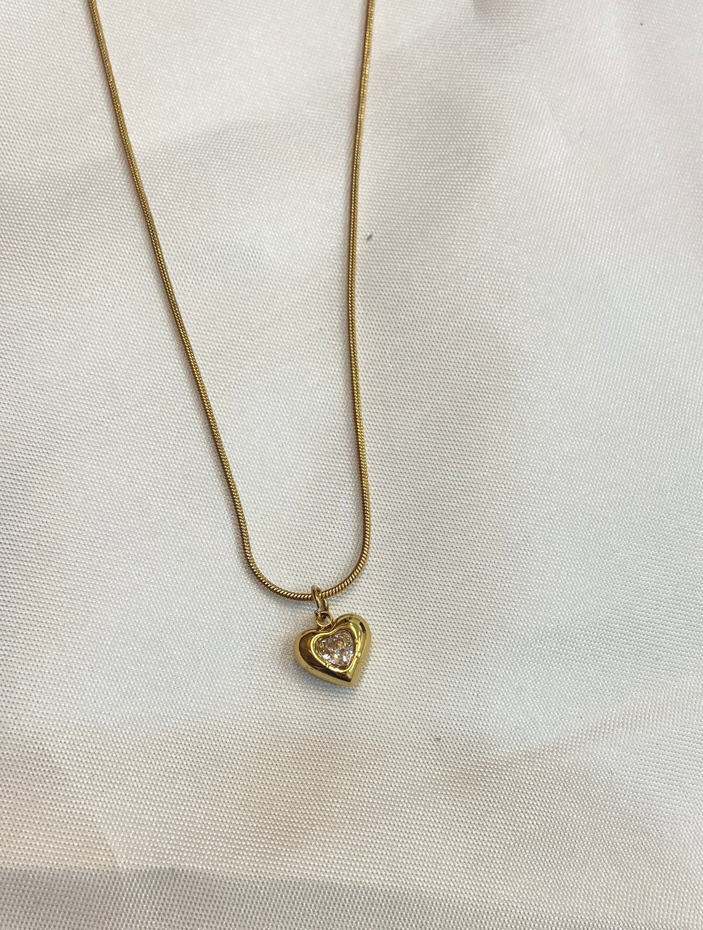 Sparkling Heart Crystal Pendant Necklace