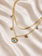 Layered Evil Eye Charm Necklace