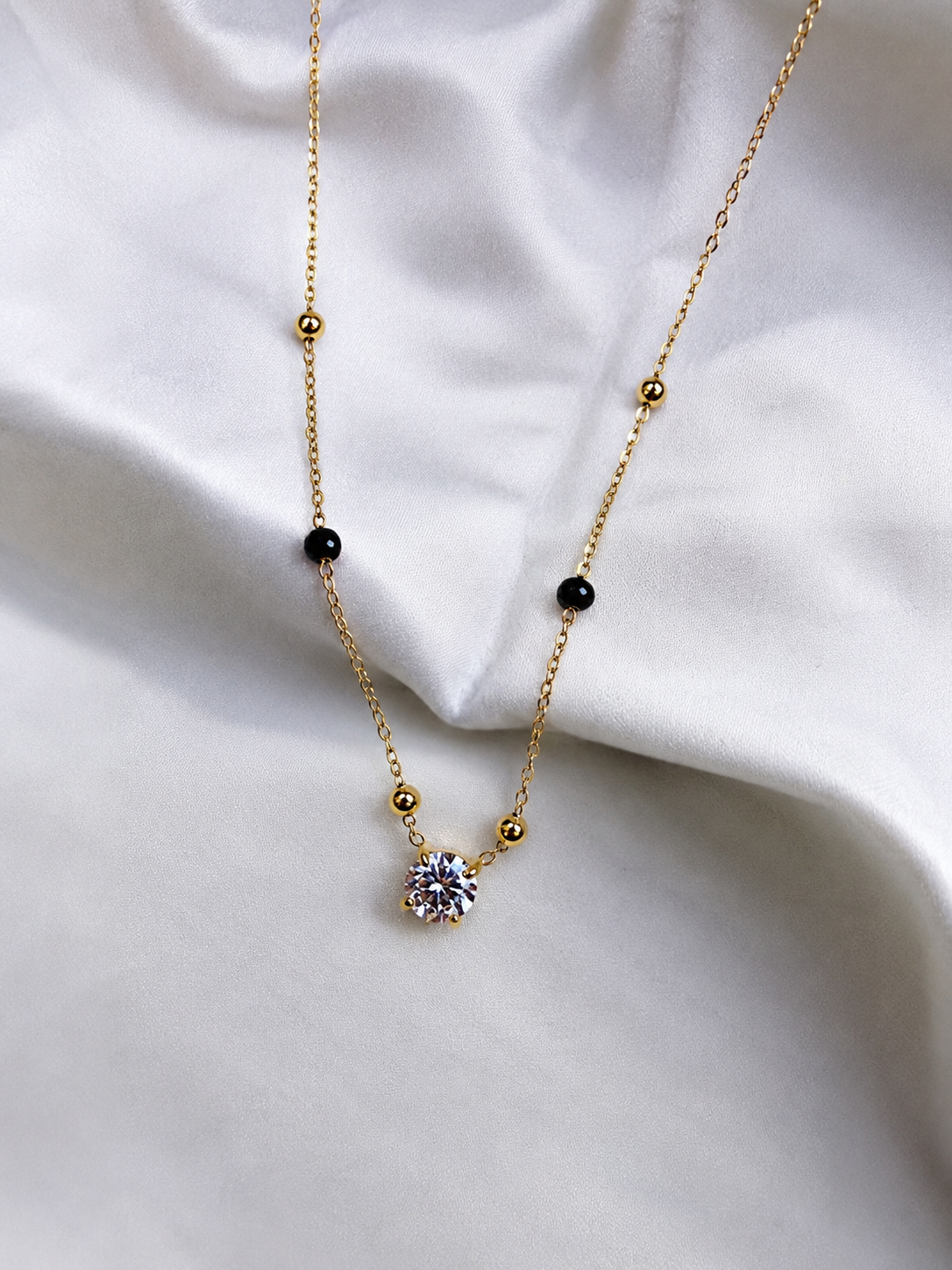 Solitaire Crystal Beaded mangalsutra