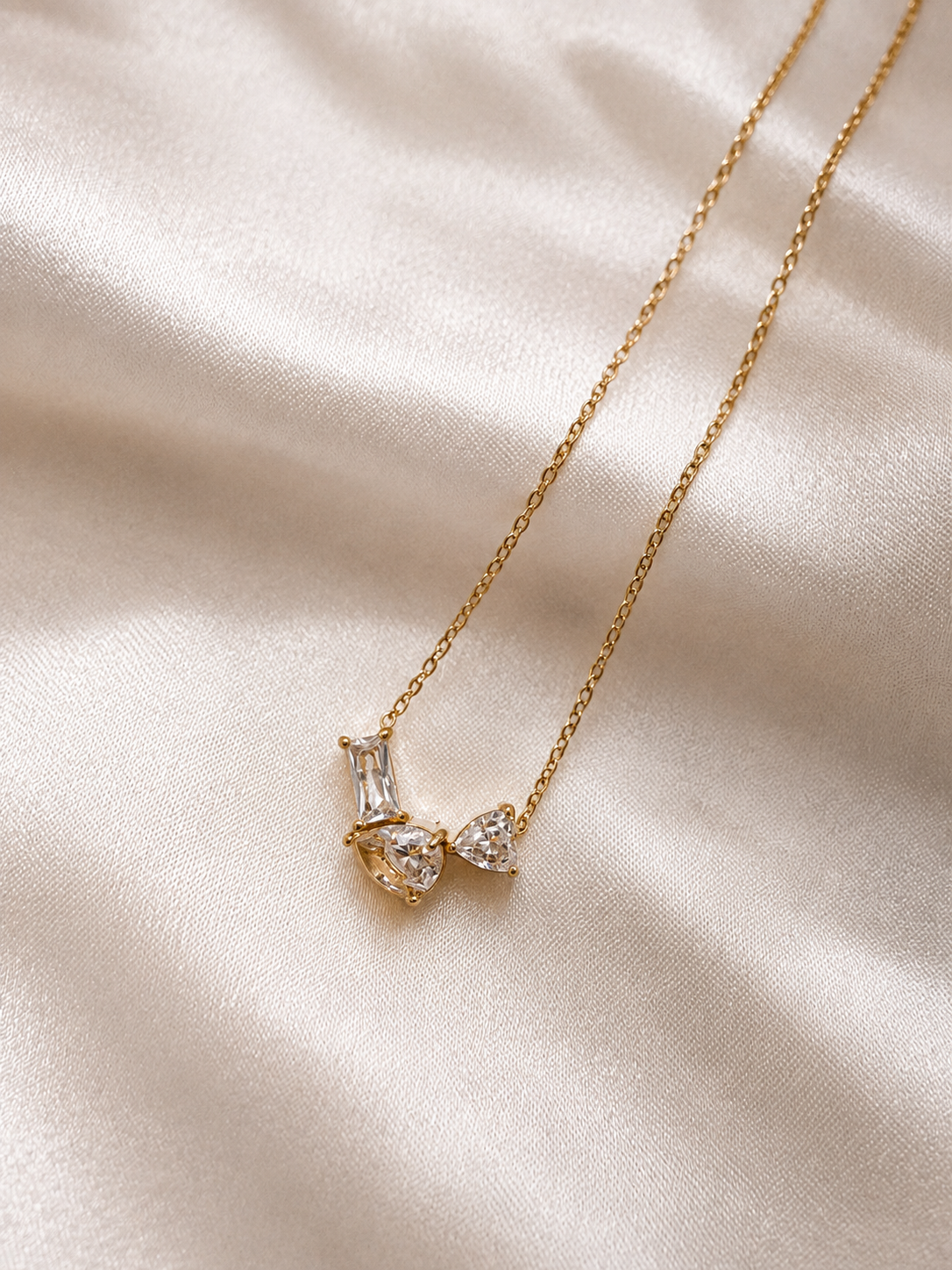 Multi-Cut Crystal Cluster Pendant Necklace
