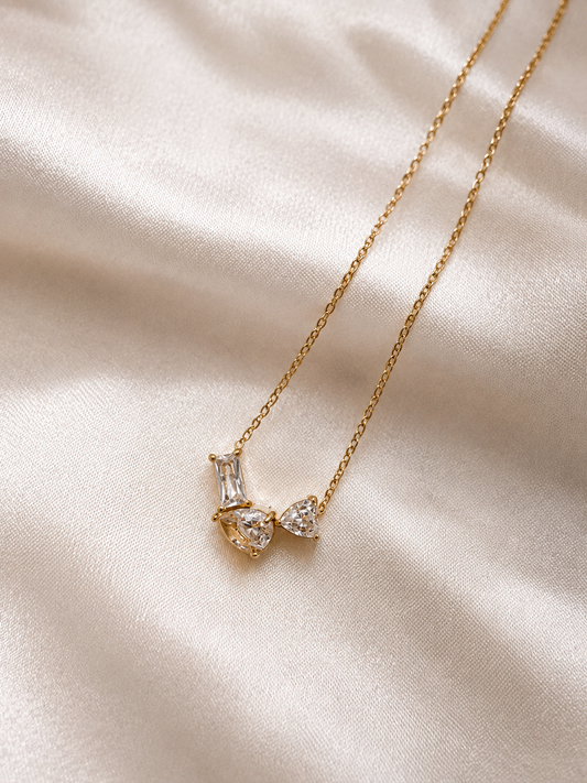 Multi-Cut Crystal Cluster Pendant Necklace