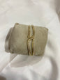 Gold Pave Open-Cuff Geometric Bracelet