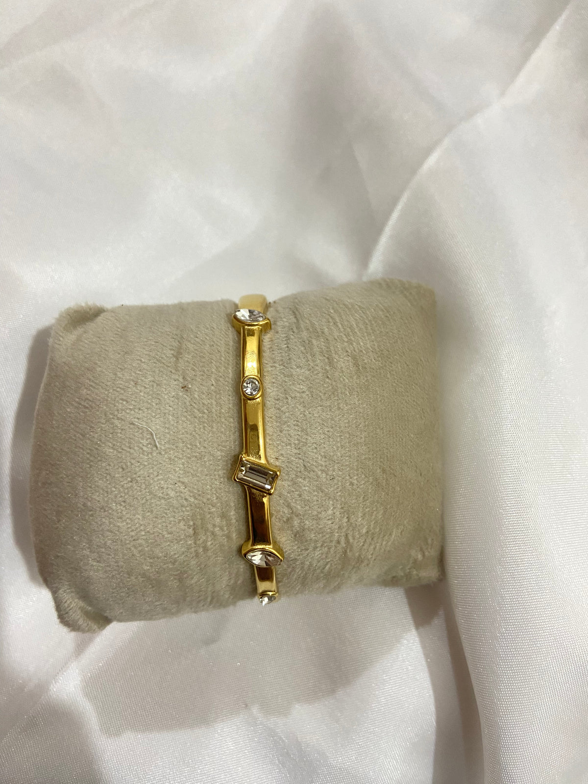 Luxe Linear Crystal Gold Bangle
