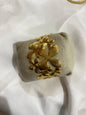 Textured Floral Bloom Statement Bangle