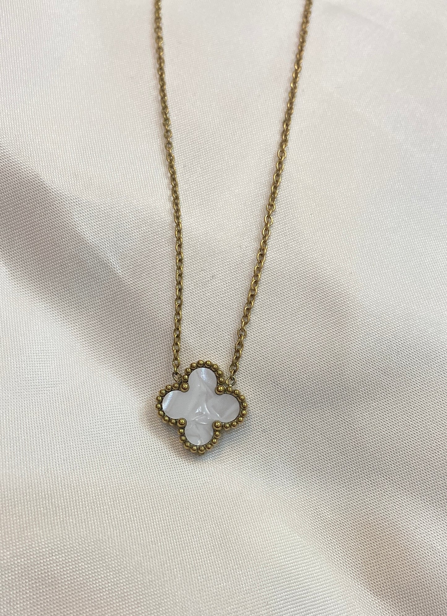 Ivory Clover Charm Necklace