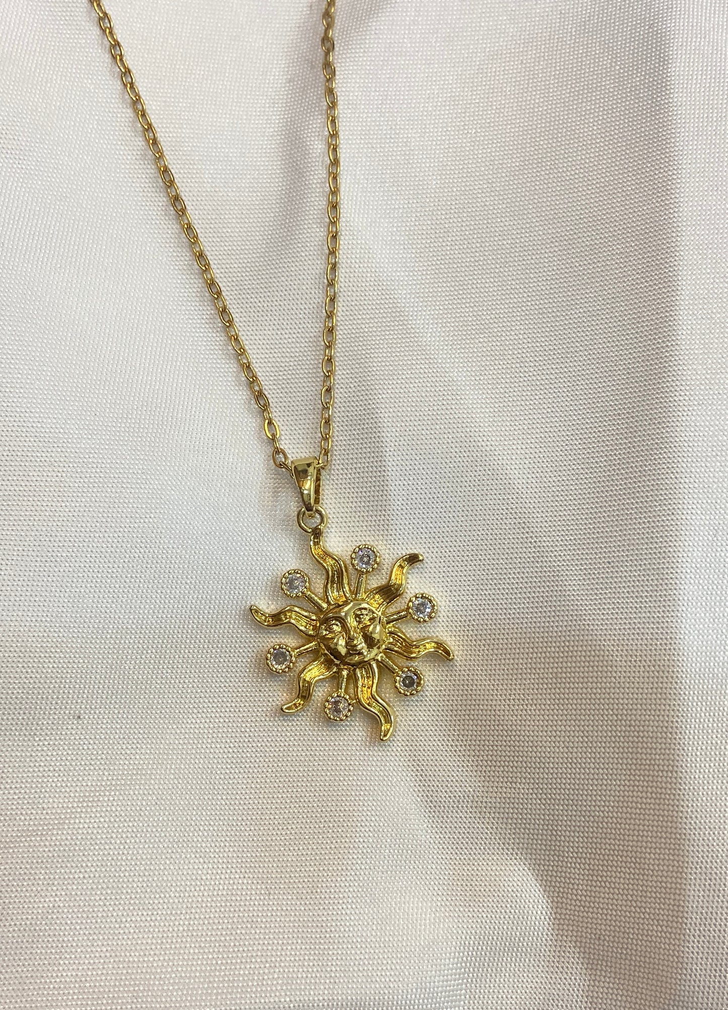 Sunburst Crystal Pendant Necklace