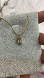 Crystal Rectangle Pendant Necklace