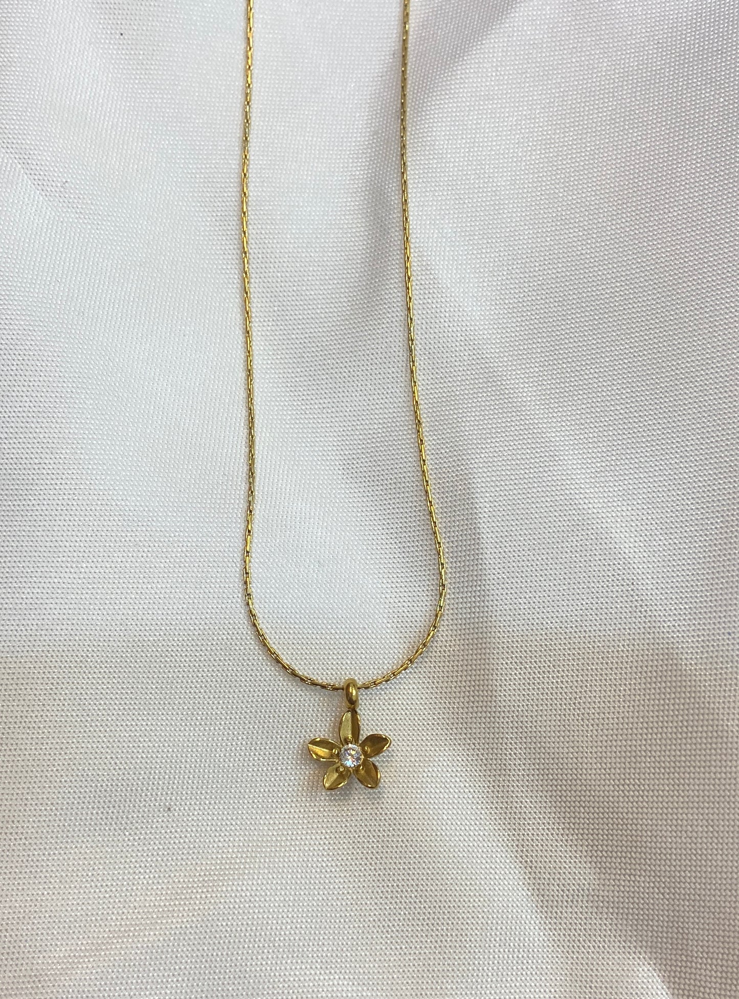 Floral Crystal Pendant Necklace