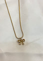 Dainty Bow Crystal Pendant Necklace