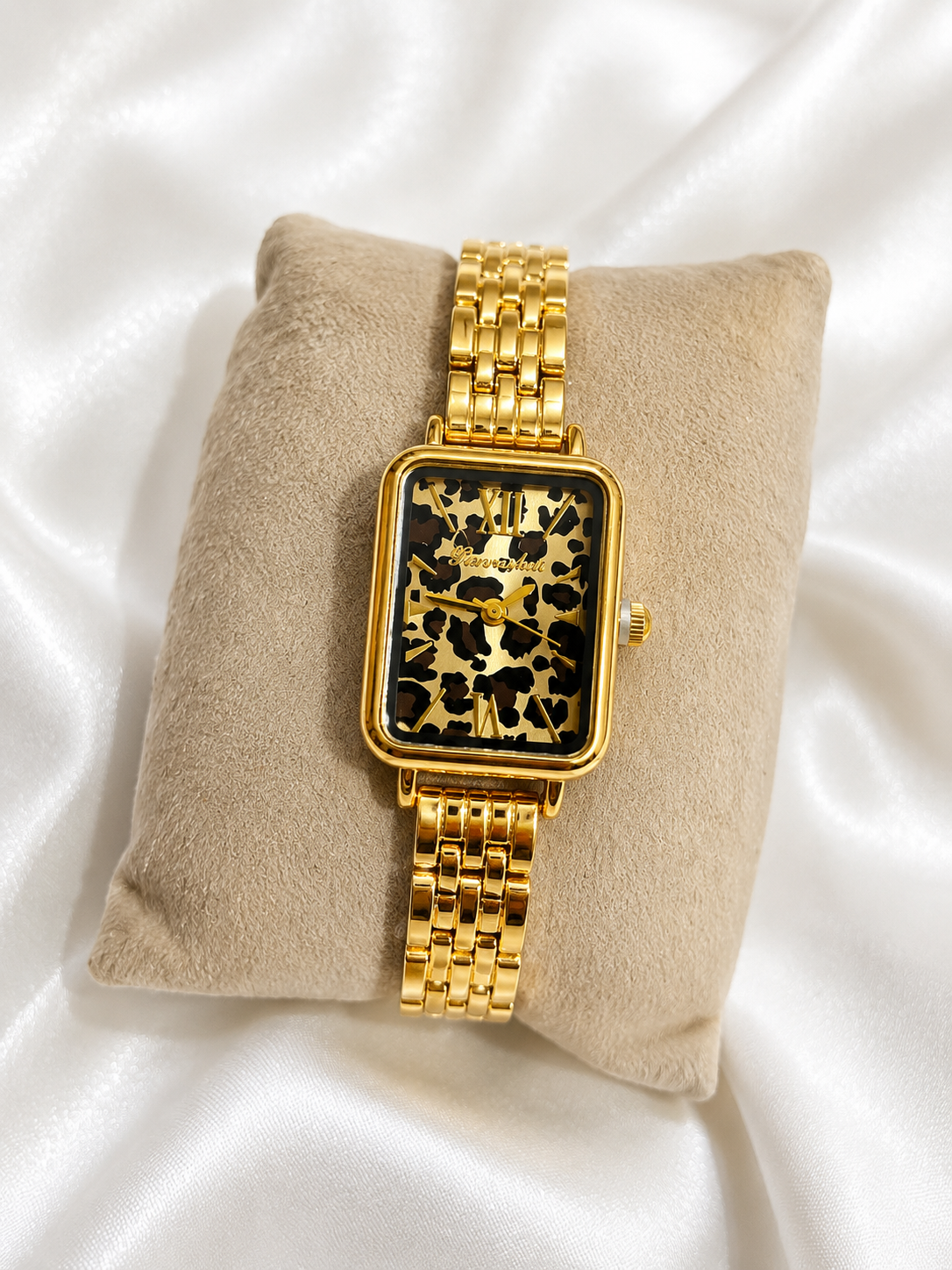 Animal print 18k Gold plated hand watch