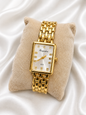 Rectangular 18k gold plated Watch