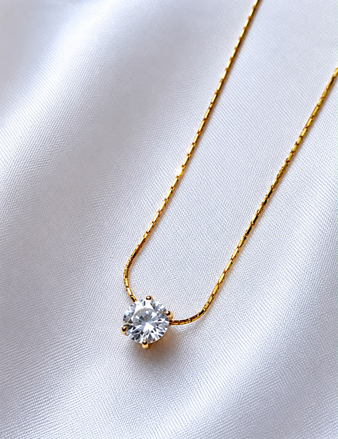 Single diamond necklace