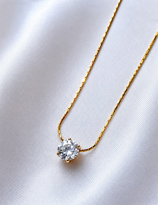 Single diamond necklace