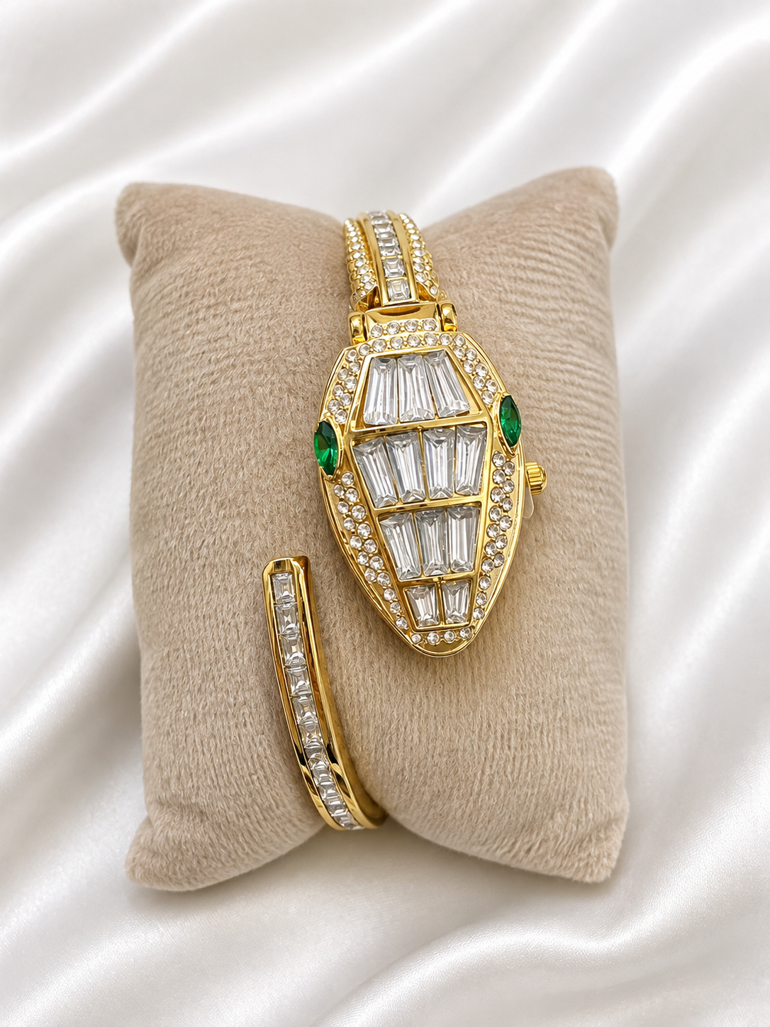 Snake 18k gold plated watch